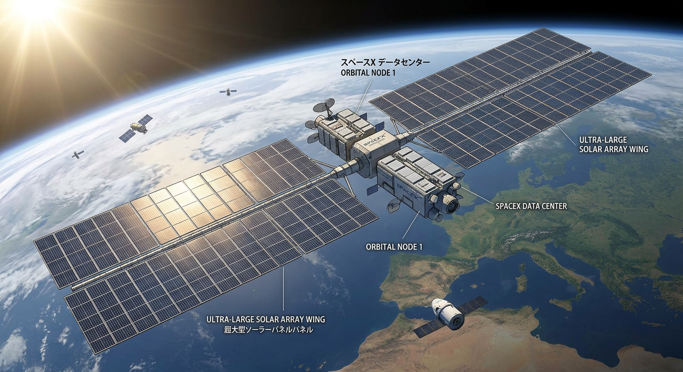 SpaceXが衛星軌道にデーターセンターを作る計画の追っかけ